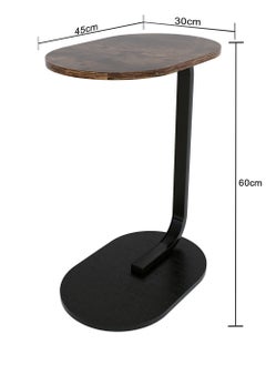 AnneFish 2-Pieces C Shaped End Table Coffee Table Set Sofa Side Table End Table For Living Room Bedroom Small Service Table Couch Table Metal Frame Easy Assembly  - Image 2