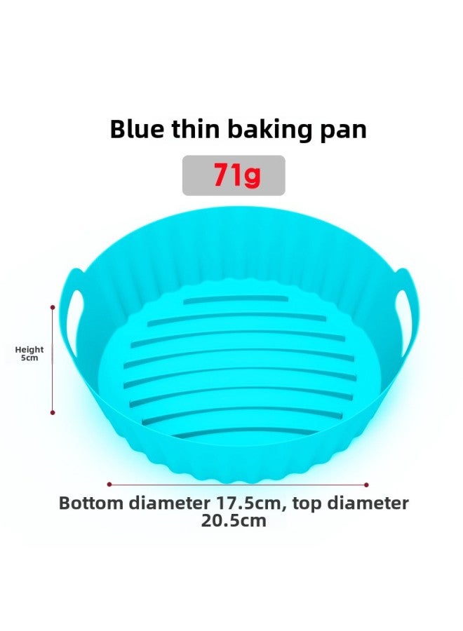 Air Fryer Silicone Pot Multi-functional Inner Coating Fryer Baking Tray Air Accessories Kitchen Cooking Utensils-Specifications:Round 6th Generation Thin Section-blue - Image 1