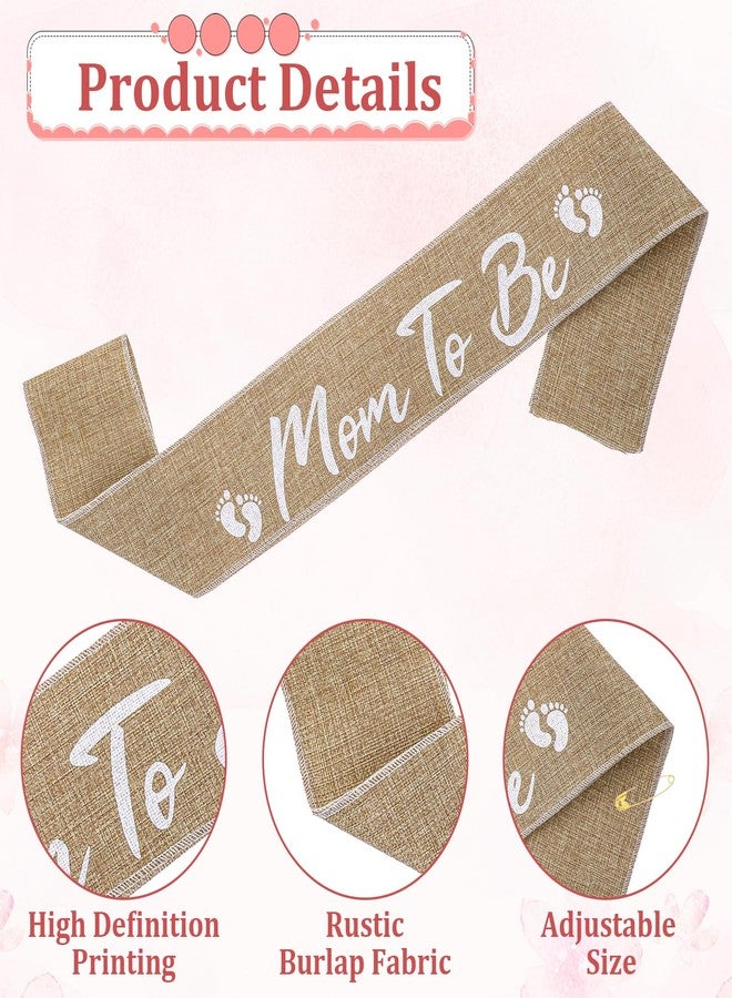 Jeffdad وشاح خيش محايد من Jeffdad للأم الحامل، دبوس للأب الحامل، زينة لحفلات استقبال المولود، وشاح للأم الحامل، باقة زهور لحفلات استقبال المولود للكشف عن جنس المولود، زينة حفلات، هدايا تذكارية للحوامل - Image 3