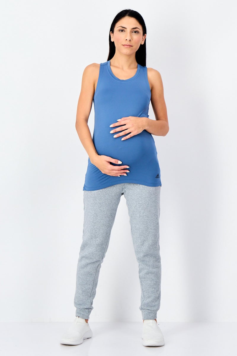 Adidas Maternity Sportswear Fit Sleeveless Training Tank Top, Dusty Blue - Image 2