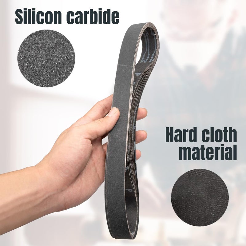 POWERTEC 2x42 Silicon Carbide Sanding Belts, 10PK, 320 Grit 2 x 42 Sanding Belts for 2x42 Belt Sander, Grinder, Belt and Disc Sander, Knife Making, Woodworking, Metal Working (424232S) - Image 3