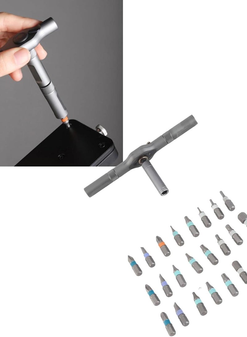 GGOOT OQRSQOGV for Hardware Ratchet Screwdriver Set 24-in-1 Bit Multipurpose Repair Metal Tool Manual with Handle RS1 - Image 2