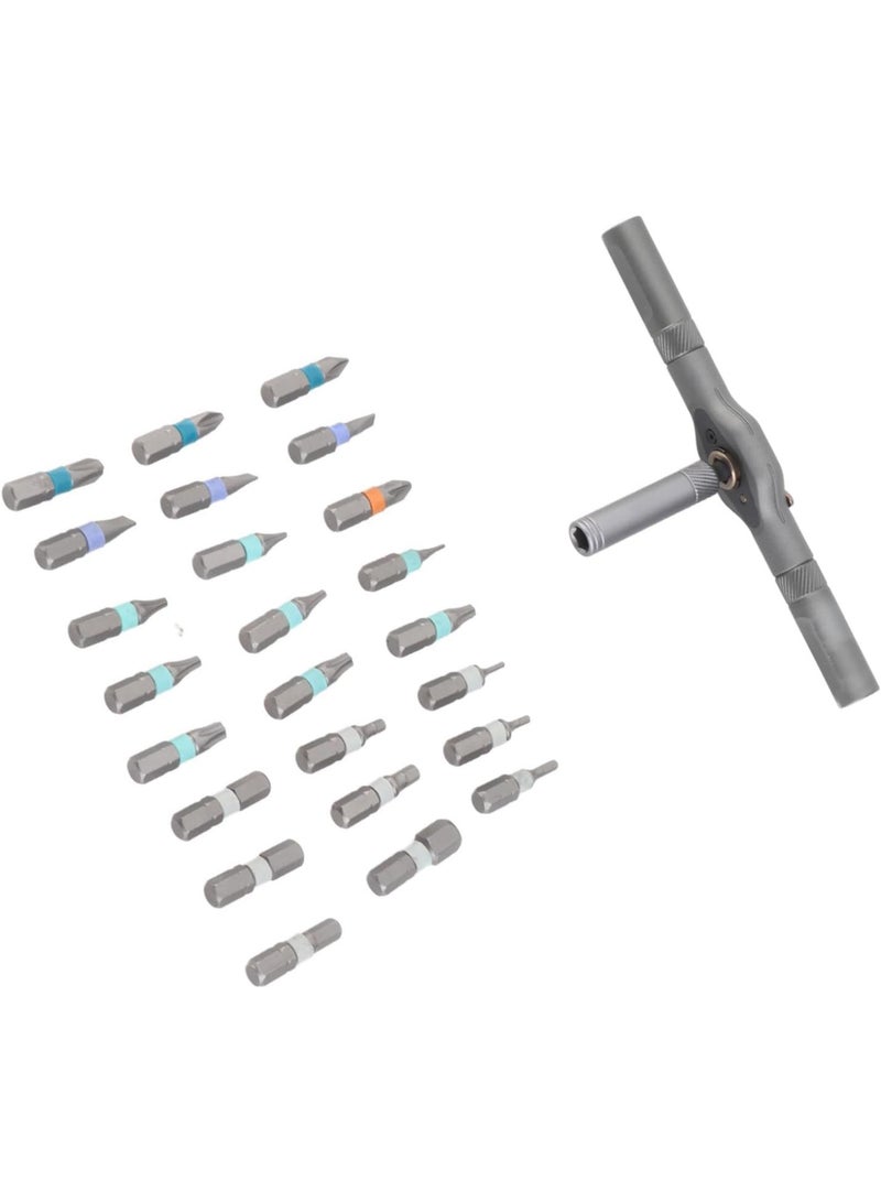 GGOOT OQRSQOGV for Hardware Ratchet Screwdriver Set 24-in-1 Bit Multipurpose Repair Metal Tool Manual with Handle RS1 - Image 3