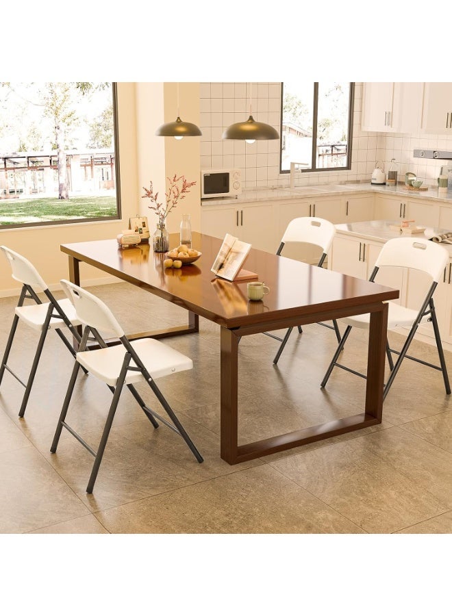 Set of 6 folding chairs with plastic seat and steel frame with rubber feet – 17.72 x 20.47 x 30.71 inches - Image 5
