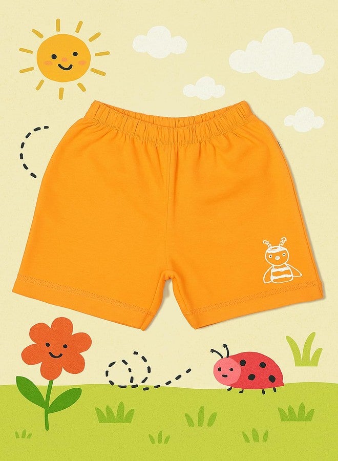 ANGAAKAR CLOTHINGS ANGAAKAR Baby Boys & Girls 100% Cotton Shorts Pack of 4 | Soft, Breathable & Comfortable Summer Wear | Skin-Friendly Casual Bottoms | Kids Shorts - Image 5