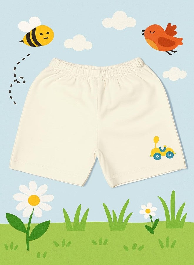 ANGAAKAR CLOTHINGS ANGAAKAR Baby Boys & Girls 100% Cotton Shorts Pack of 4 | Soft, Breathable & Comfortable Summer Wear | Skin-Friendly Casual Bottoms | Kids Shorts - Image 4