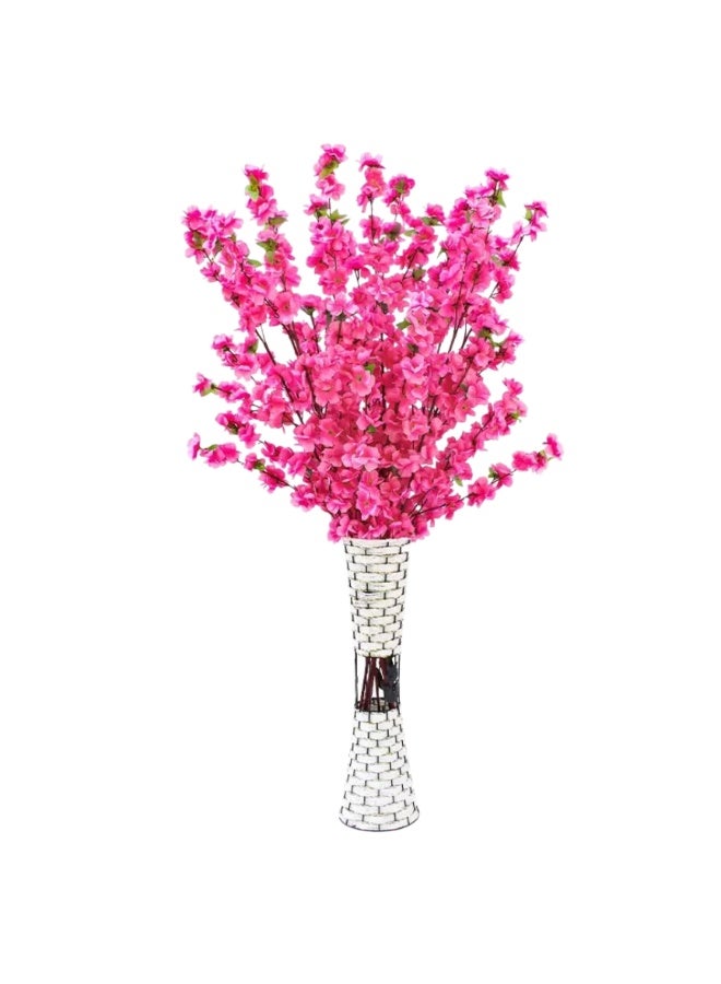 5 Pieces Artificial Flowers Artificial Peach Blossom Branch Flowers for Living Room Simulated Floral Decor