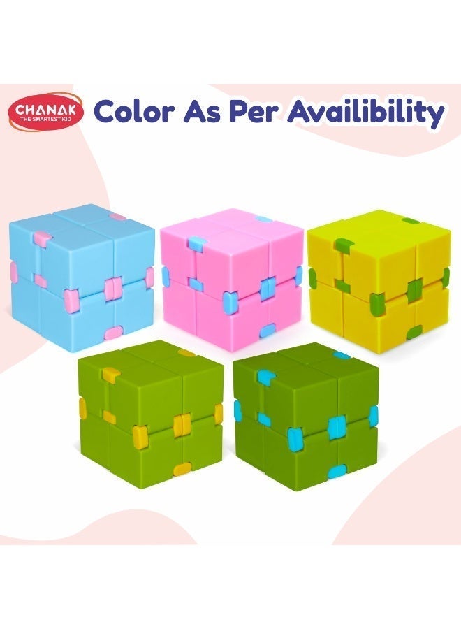 Chanak Infinity Cube Fidget Toy Stress Relieving Fidgeting Game for Kids and Adults, Durable ABS Plastic Safe Material Sensory Toys, Unique Gadget for Anxiety Relief Easy to Carry (Color As Per Availability) - Image 3