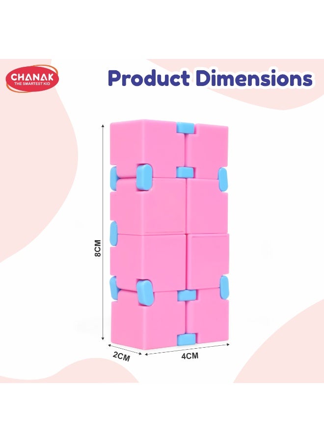 Chanak Infinity Cube Fidget Toy Stress Relieving Fidgeting Game for Kids and Adults, Durable ABS Plastic Safe Material Sensory Toys, Unique Gadget for Anxiety Relief Easy to Carry (Color As Per Availability) - Image 4