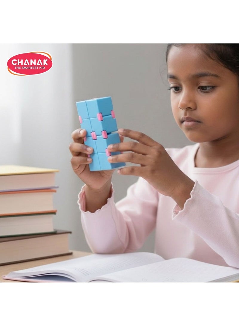 Chanak Infinity Cube Fidget Toy Stress Relieving Fidgeting Game for Kids and Adults, Durable ABS Plastic Safe Material Sensory Toys, Unique Gadget for Anxiety Relief Easy to Carry (Color As Per Availability) - Image 1