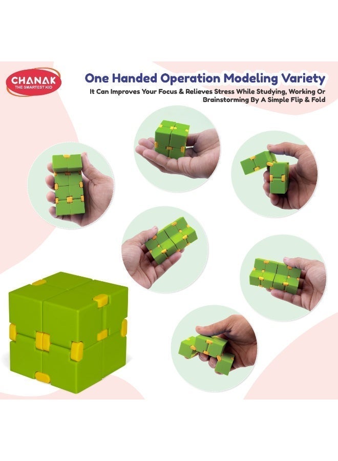 Chanak Infinity Cube Fidget Toy Stress Relieving Fidgeting Game for Kids and Adults, Durable ABS Plastic Safe Material Sensory Toys, Unique Gadget for Anxiety Relief Easy to Carry (Color As Per Availability) - Image 5