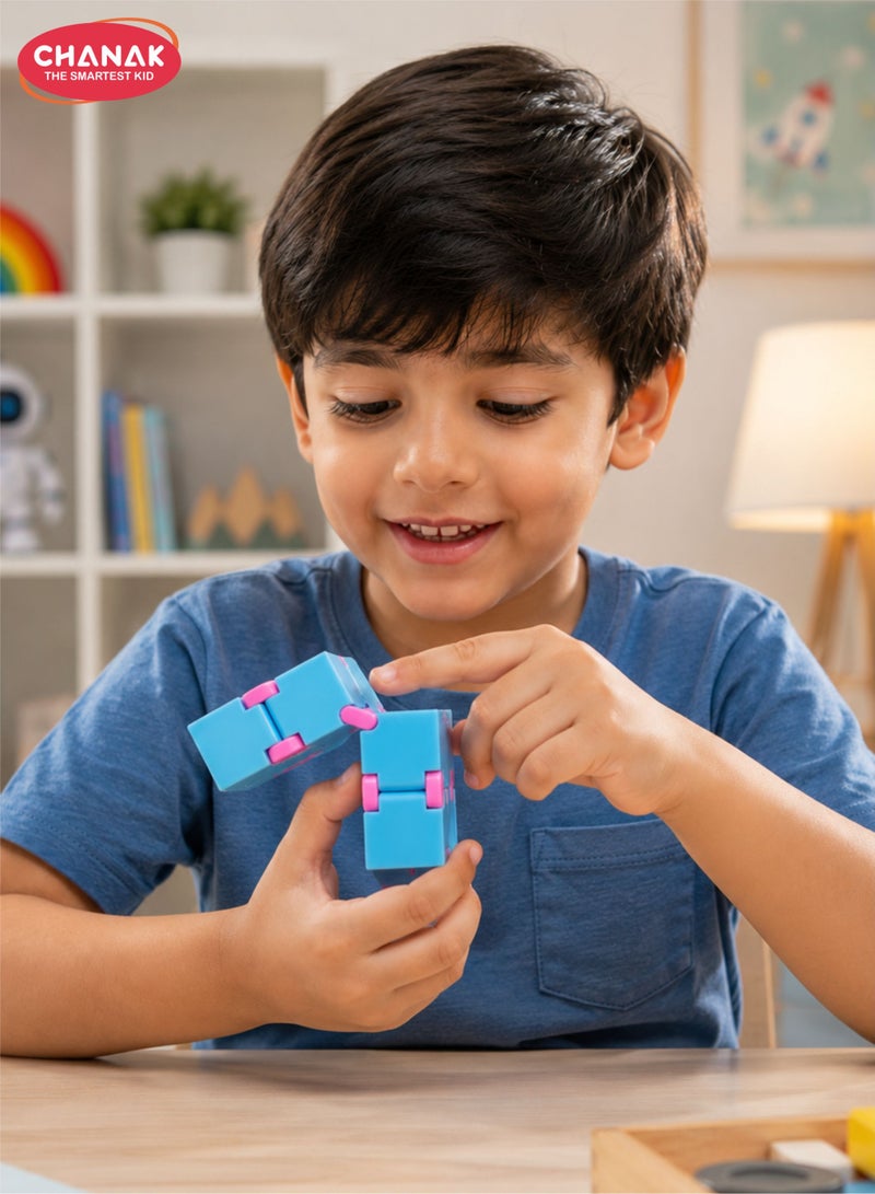 Chanak Infinity Cube Fidget Toy Stress Relieving Fidgeting Game for Kids and Adults, Durable ABS Plastic Safe Material Sensory Toys, Unique Gadget for Anxiety Relief Easy to Carry (Color As Per Availability) - Image 1