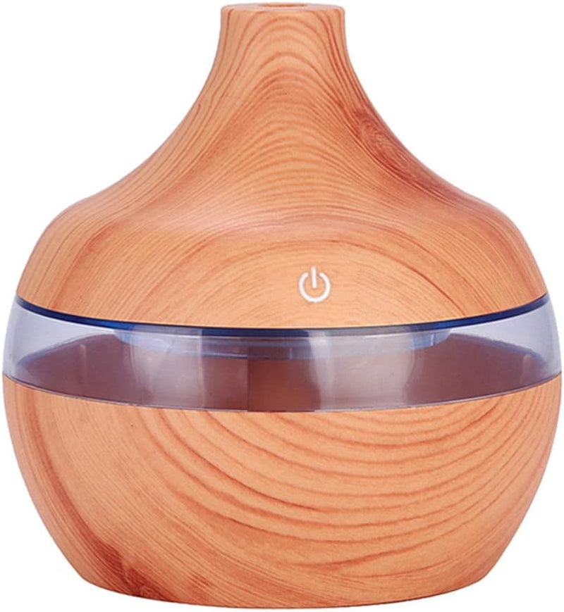 klarako Wood Grain Mini Oil Diffuser 300ml Essential Oil Diffuser, Light Brown, 115x110x110mm - Image 2