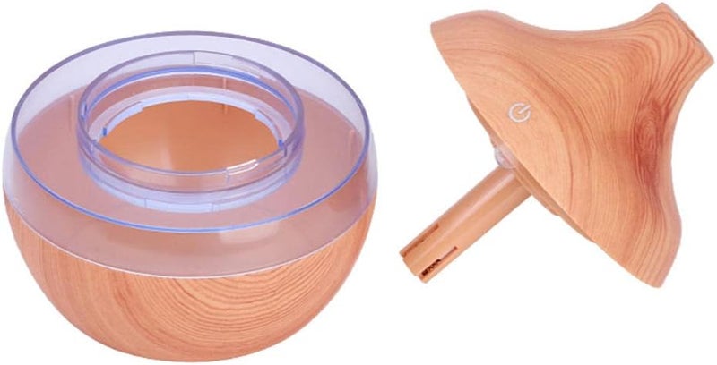 klarako Wood Grain Mini Oil Diffuser 300ml Essential Oil Diffuser, Light Brown, 115x110x110mm - Image 3