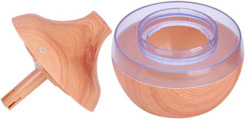 klarako Wood Grain Mini Oil Diffuser 300ml Essential Oil Diffuser, Light Brown, 115x110x110mm - Image 5