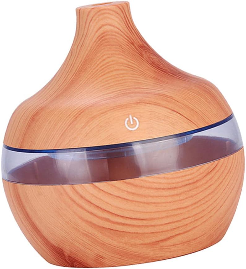 klarako Wood Grain Mini Oil Diffuser 300ml Essential Oil Diffuser, Light Brown, 115x110x110mm - Image 1