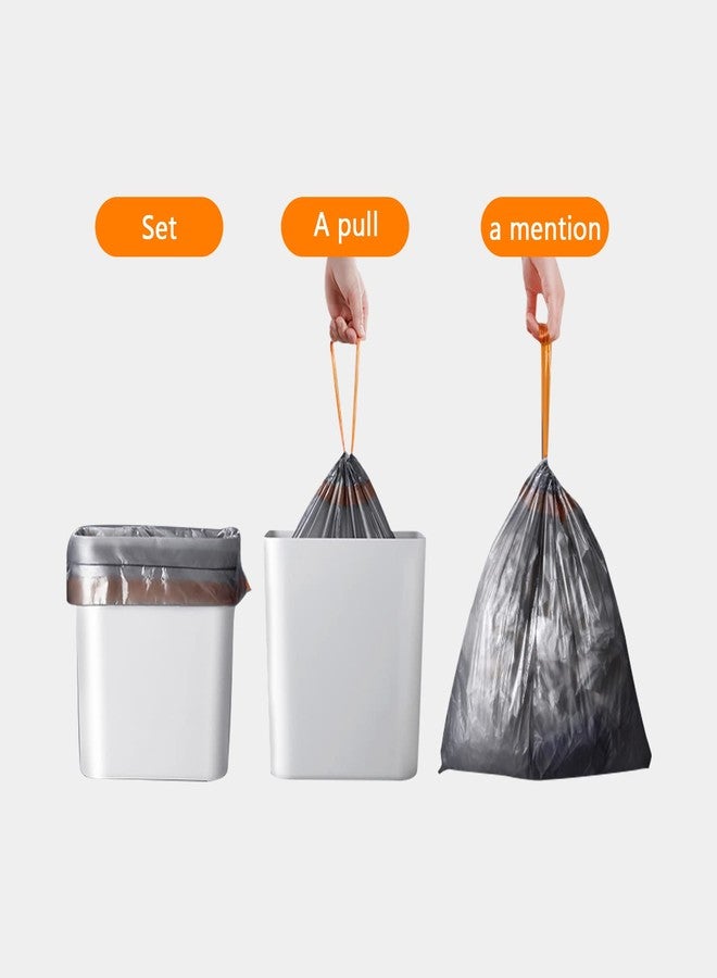 JOYBOS 4 Gallon Drawstring Garbage Bags Wastebasket Bin Liners - kitchen Compostable Bags 75 Count Plastic Trash Bags Unscented Small Bag for Bathroom, Living, Bedroom - Image 2