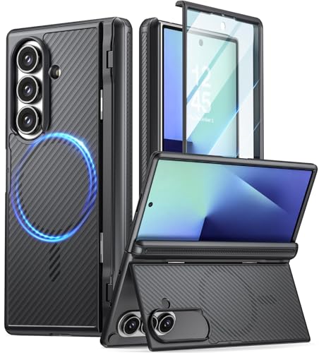 Poetic Revolution Flex Case for Galaxy Z Fold 7 Hidden Foldable KickstandHinge ProtectionMagSafe Compatible Full Body Shockproof Galaxy Z Fold 7 Cover with BuiltinScreen Protector Black - Image 1