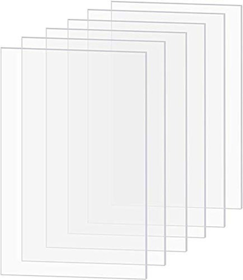 Generic Acrylic Sheets 3mm Transparent 6x6 Pack of 4 High Gloss Clear Acrylic Panels for Glass Painting Crafts and DIY Projects - Image 1