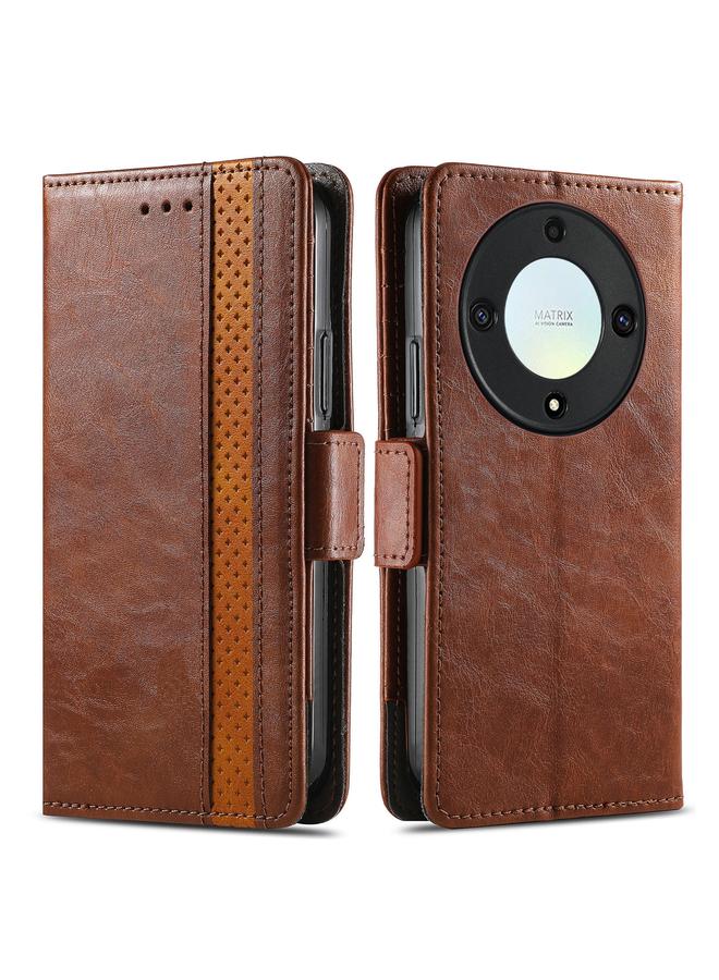 Green Tiger Case For Honor X9a CaseNeo Splicing Dual Magnetic Buckle Leather Phone Case - Image 2