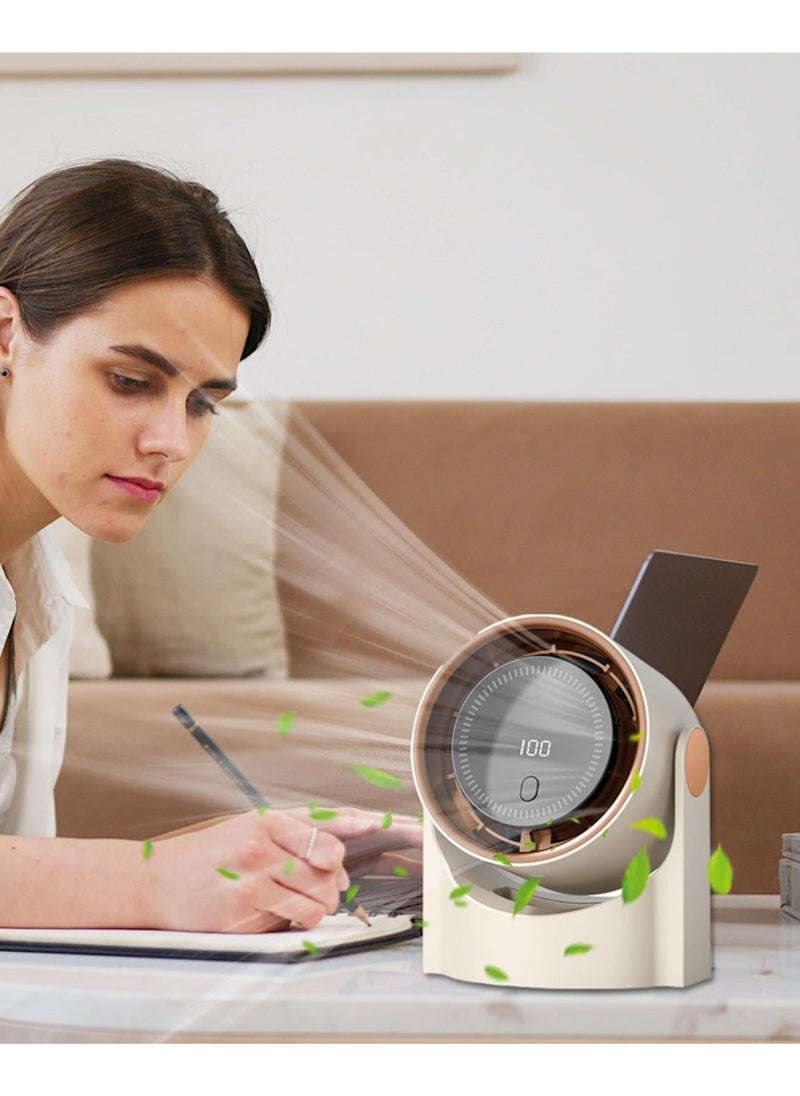 Generic High-Speed Quiet Desk Fan, Digital Display USB Rechargeable Tabletop Cooler, Compact Cooling Accessories for Office, Home, and Travel  - Image 3