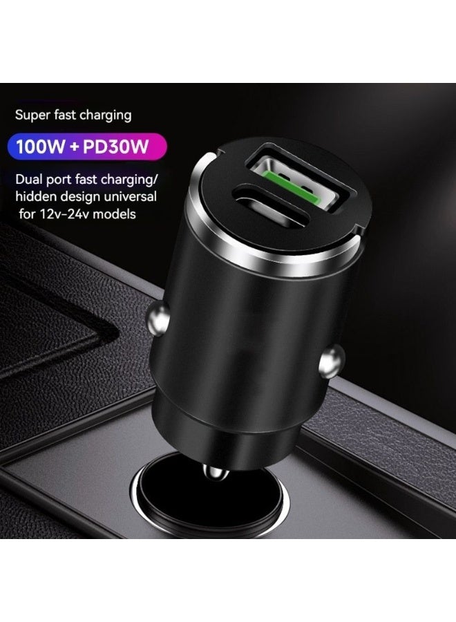 100W Invisible Car-mounted Mobile Phone Charger with 6A Super Fast Charging, featuring a hidden design and a pull ring.  - Image 3