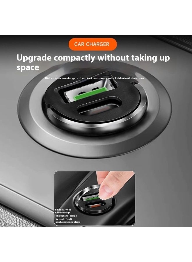 100W Invisible Car-mounted Mobile Phone Charger with 6A Super Fast Charging, featuring a hidden design and a pull ring.  - Image 5