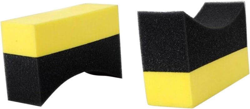 FAVOMOTO 2pcs Wheel Cleaning Sponge Pads Unique Design for Tire Waxing Polishing Absorbent for Cars Easy to Store Versatile Use for Home and Appliances - Image 1