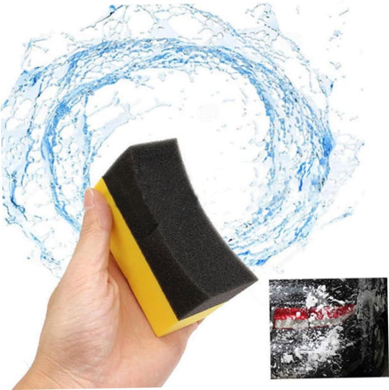 FAVOMOTO 2pcs Wheel Cleaning Sponge Pads Unique Design for Tire Waxing Polishing Absorbent for Cars Easy to Store Versatile Use for Home and Appliances - Image 4
