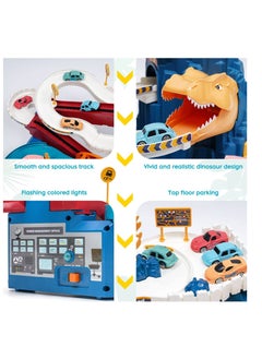 Y&D Car Racing Track for Children, Adventure Toy Dinosaur Climbing Hills Motor with 4 Cars Colourful Vehicles Construction Play Set  - Image 3