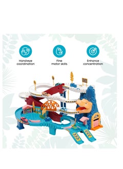Y&D Car Racing Track for Children, Adventure Toy Dinosaur Climbing Hills Motor with 4 Cars Colourful Vehicles Construction Play Set  - Image 5