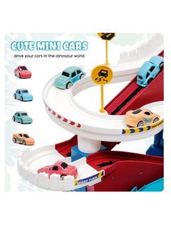 Y&D Car Racing Track for Children, Adventure Toy Dinosaur Climbing Hills Motor with 4 Cars Colourful Vehicles Construction Play Set  - Image 4