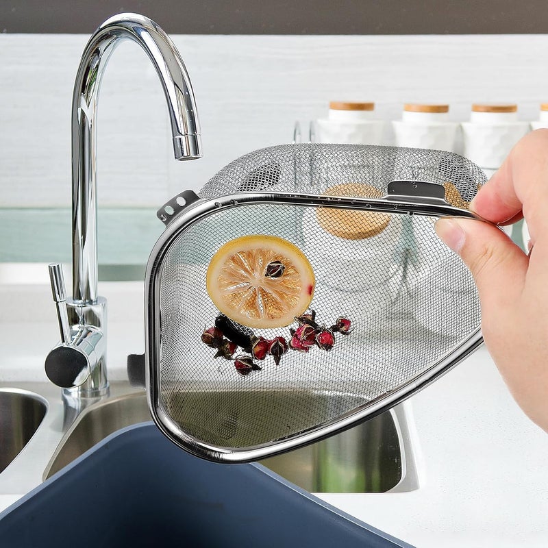ZIPRON Sink Strainer Basket, Stainless Steel Triangle Kitchen Sink Strainer Basket for Sink Food Strainer, Corner Sink Strainer Basket for Food Strainer, Storage Rack - Image 5