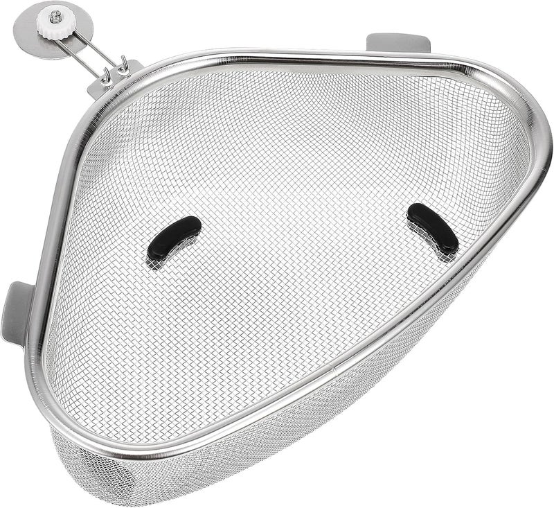ZIPRON Sink Strainer Basket, Stainless Steel Triangle Kitchen Sink Strainer Basket for Sink Food Strainer, Corner Sink Strainer Basket for Food Strainer, Storage Rack - Image 1