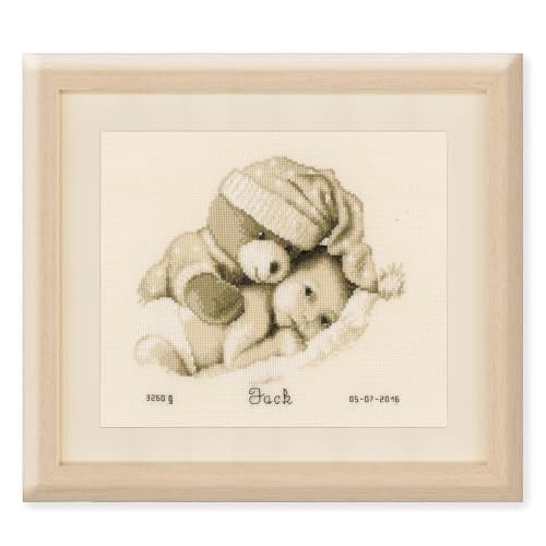 Vervaco Counted Cross Stitch Kit Baby & Teddy PN-0155574 - Image 1