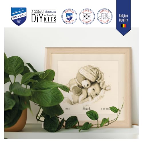 Vervaco Counted Cross Stitch Kit Baby & Teddy PN-0155574 - Image 2