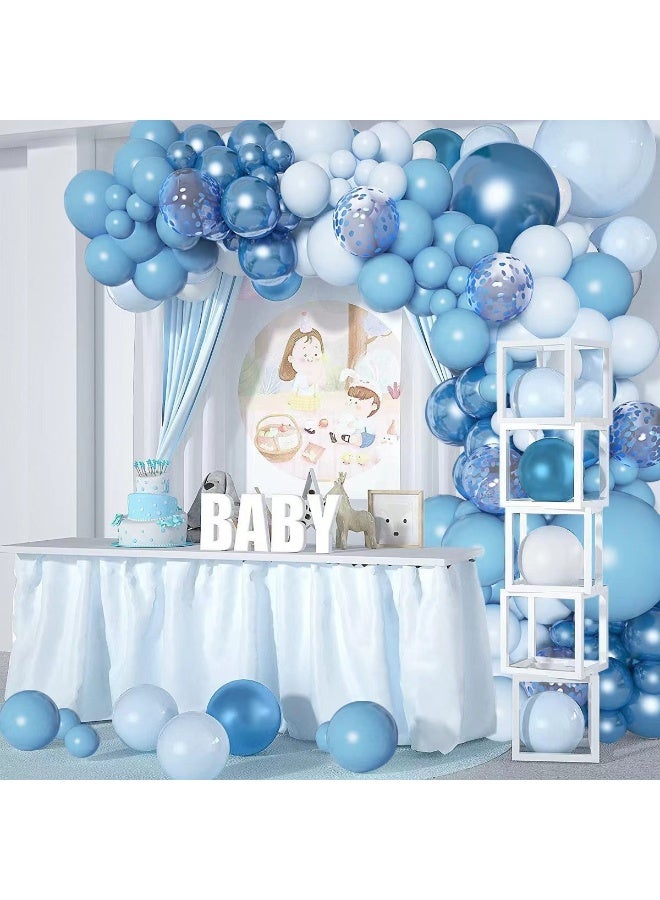 Zeemey 106-pcs Blue White Latex Decorative Balloon Arch Garland Set - Perfect for Graduation Baby Shower Wedding Birthday Bachelorette Party Backdrop Decoration - Suitable for Indoor and Outdoor - Image 3