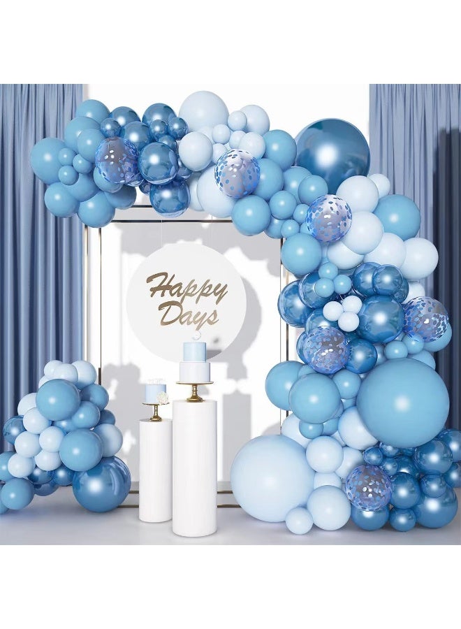 Zeemey 106-pcs Blue White Latex Decorative Balloon Arch Garland Set - Perfect for Graduation Baby Shower Wedding Birthday Bachelorette Party Backdrop Decoration - Suitable for Indoor and Outdoor - Image 1