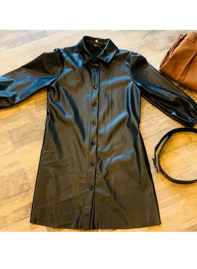 Hanady Very Trend Casual leather Jacket From Hanady, Black  - Image 3