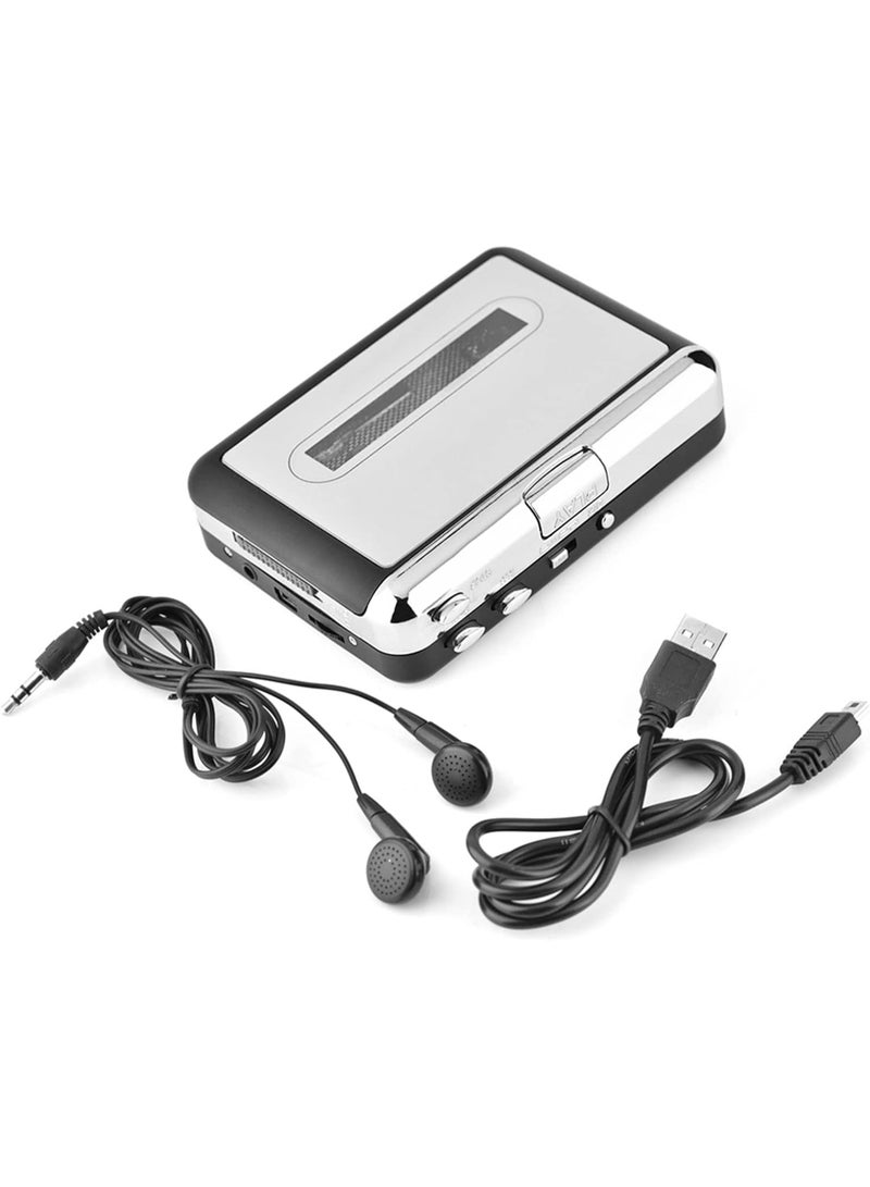 USB Cassette to MP3 Converter, Portable Cassettes Tape Audio Music Player, with Earphones, with Headphones, for Laptops and Personal Computers - Image 3