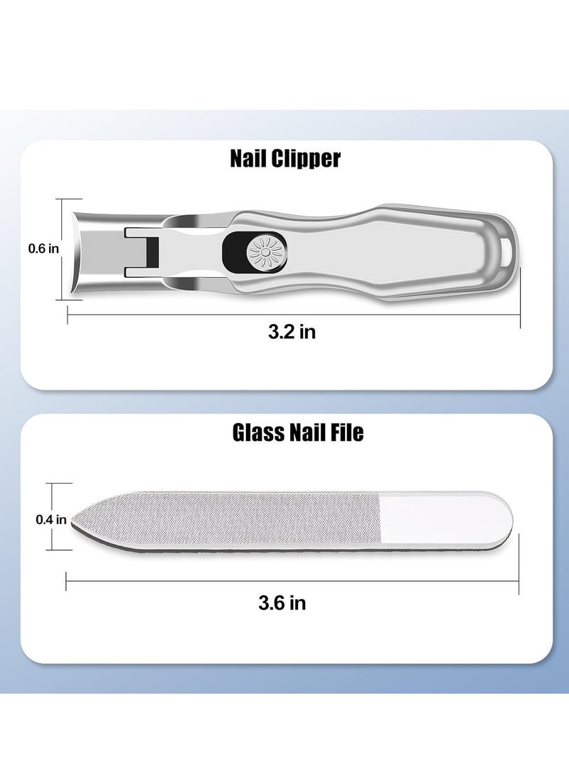 general Extra Large Nail Clippers for MenThick Nails, Heavy Duty Stainless Steel Toe Nail Cutter for Seniors, Wide Jaw Opening 180°, No-Splash Long Handle Fingernail Cutter with Catcher, Nail File & Metal Storage Box - Image 2