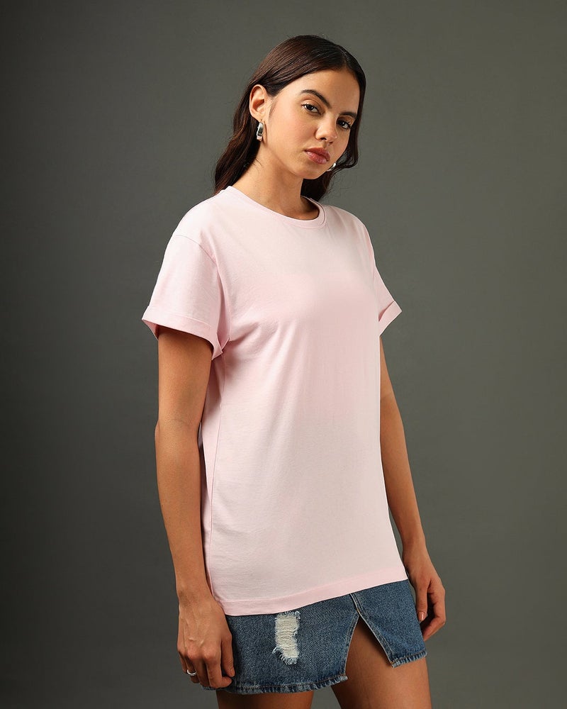 bewakoof Women's Pink Boyfriend T-shirt - Image 1