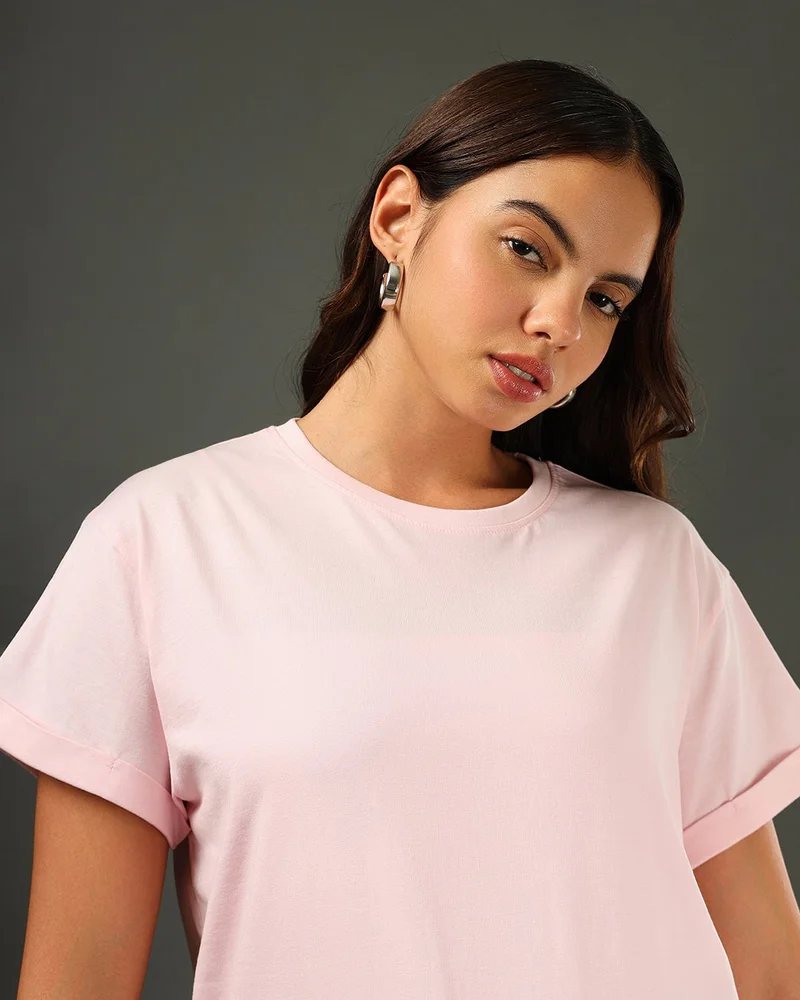 bewakoof  Women's Pink Boyfriend T-shirt for Women | Best Price UAE