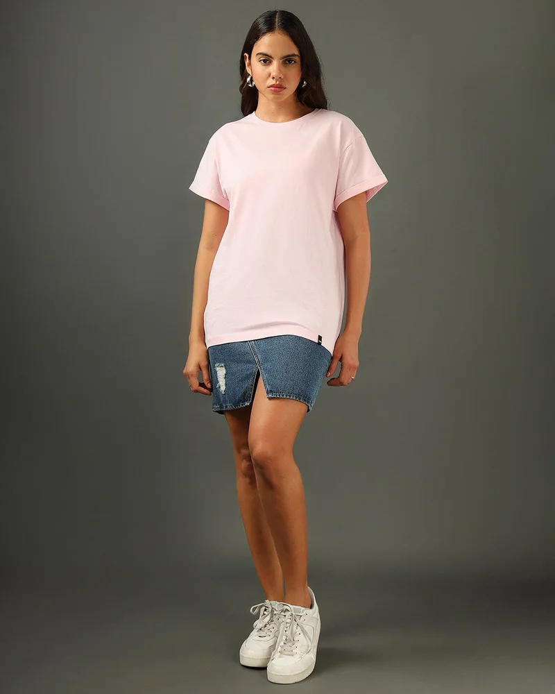 bewakoof  Women's Pink Boyfriend T-shirt for Women | Best Price UAE