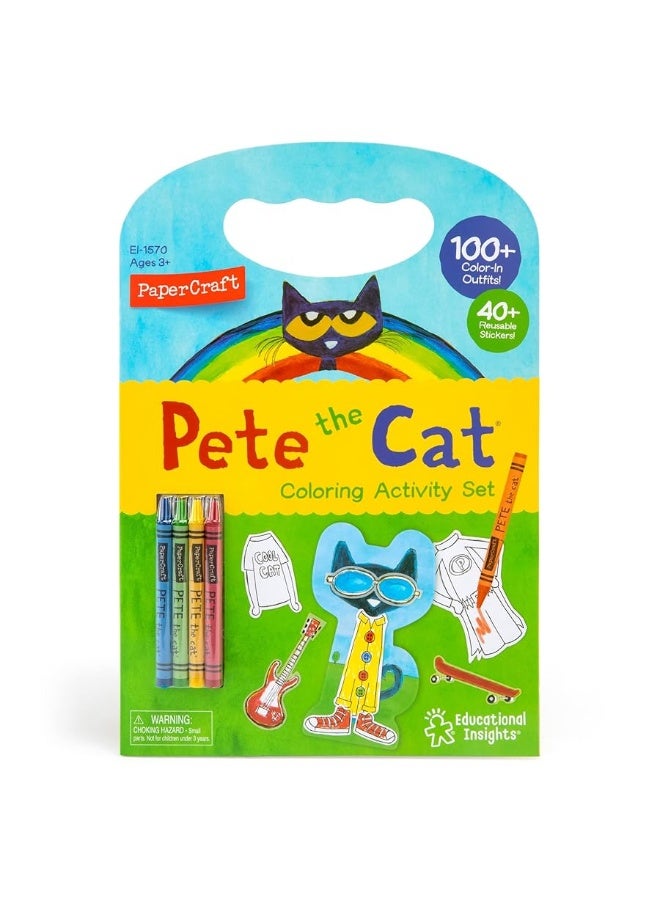 Educational Insights Pete the Cat Papercraft Paper Doll Coloring Set 100 Outfits Boys  Girls Ages 3 - Image 1