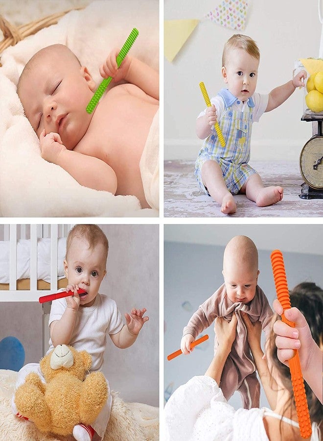 tekme Baby Teethers 1 Pc Teether With 1 Brush, Hollow Teething Tubes, Silicone Chewing Teether For Baby, Helps Soothe Teething Irritation Biting, Infants 3+ Months (Multicolor) - Image 5