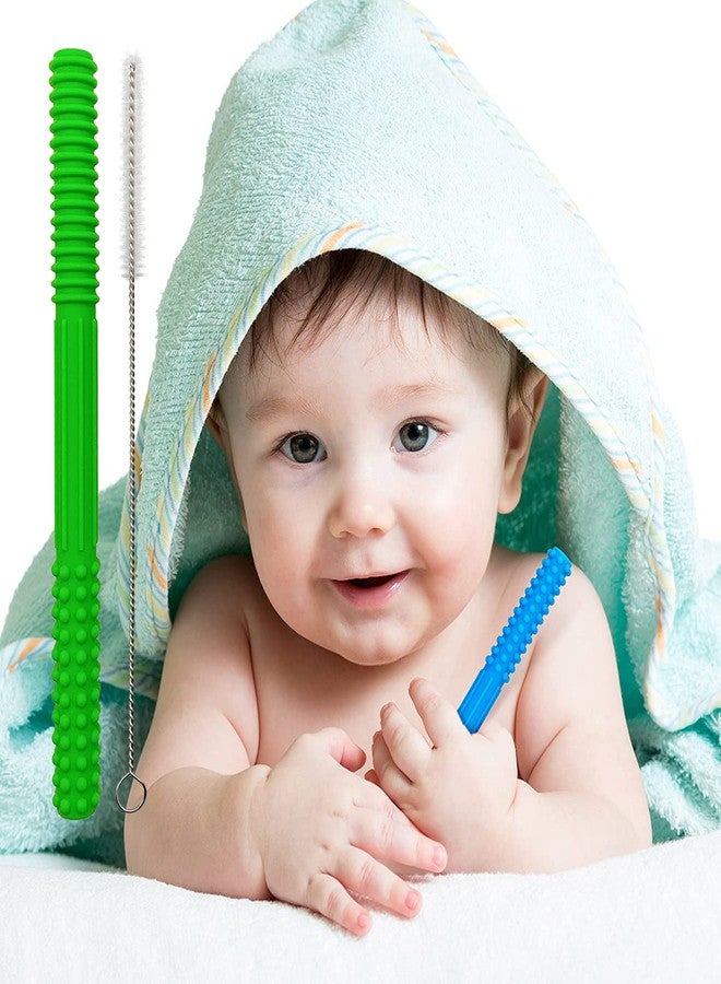 tekme Baby Teethers 1 Pc Teether With 1 Brush, Hollow Teething Tubes, Silicone Chewing Teether For Baby, Helps Soothe Teething Irritation Biting, Infants 3+ Months (Multicolor) - Image 1