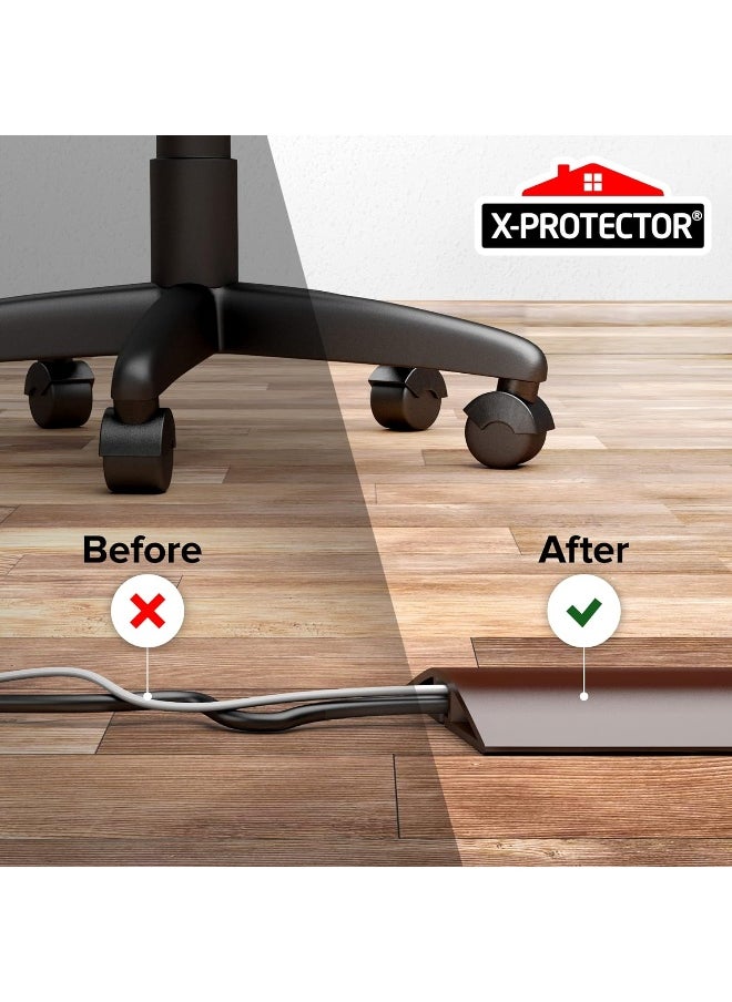 X-Protector Floor Cord Cover  – Overfloor 1.52m Silicone Cord Protector – Ideal Extension Cord Cover to Protect Wires On Floor – Self-Adhesive Power Cable Protector (5ft.)  - Image 4