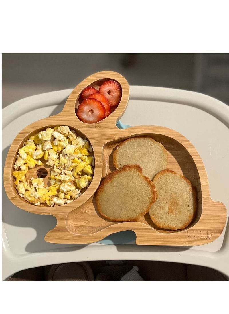 Egypt Antiques A children's food or snack dish in the form of a rabbit, handmade wood, 100% natural colors,  - Image 2
