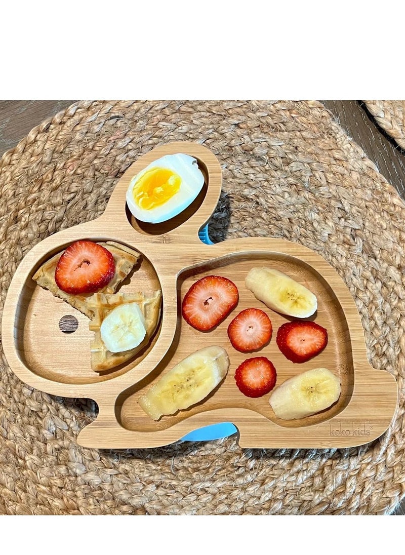 Egypt Antiques A children's food or snack dish in the form of a rabbit, handmade wood, 100% natural colors,  - Image 3